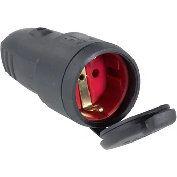 Elektrická zásuvka AS Schwabe 60415 zásuvka guma 230 V černá IP44