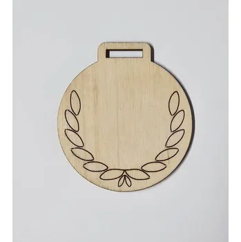 Jednorázové nádobí Medaile dřevěná kulatá vzor 2 polotovar , balení 30 ks nebo 50 ks - 30 ks / Menší velikost