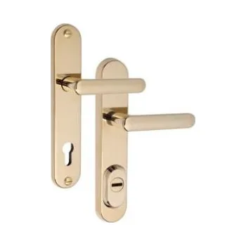 Dveřní kování Bezpečnostní kování ROSTEX R4/90/O, oblé, klika/klika, titan, s překrytem