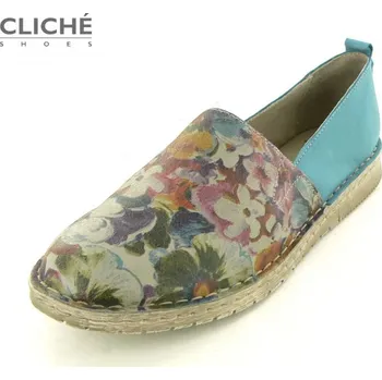 Dámské sandále Nadměrné dámské květované espadrilky Sofie 33, modrá, vel 40 40