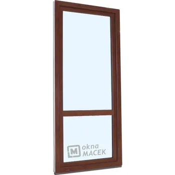 Vchodové dveře Plastové balkonové dveře - KNIPPING 70 AD, 700x2000 mm, OS, s příčkou, ořech Otevírání: pravé, Barva, imitace: ořech/bílá (jednostranně), Provedení: jednostranná klika + madýlko + PVC rám + příslušenství a montážní materiál zdarma