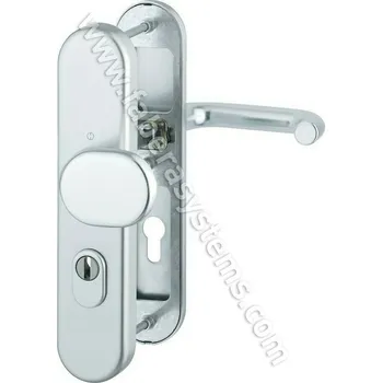 Dveřní kování Bezpečnostní kování HOPPE PARIS F1 madlo/klika s překrytem, 92/8, 67-72mm (obj.č. 3765252)