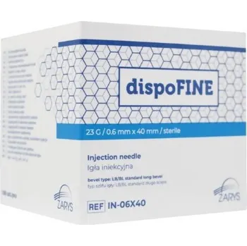 Injekční jehla Injekční jehla dispoFINE 23G 0,60 x 40 mm modrá, 100 ks