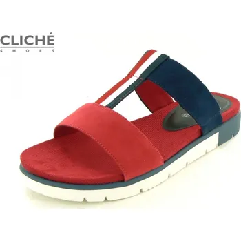 Dámské sandále Pantofle modro-červeno-bílé, dámské nadměrné 42