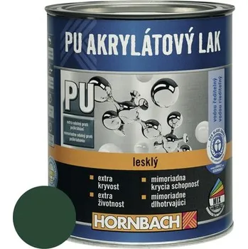 Lak na dřevo Barevný lak Hornbach PU akrylátový na vodní bázi 0,375 l mechová zeleň lesk