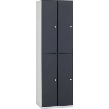 Šatní skříň TRITON Šatní skříňka 4-boxová Modular 1970 x 800 x 500 mm - kov Provedení zámku: Cylindrický zámek Burg - do kovu, Provedení skeletu: kov modrá RAL 5005, Provedení dveří: kov modrá RAL 5005
