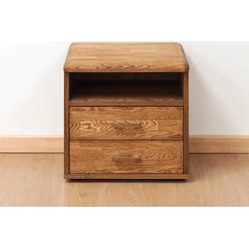 Nábytek BMB Adriana noční stolek dvouzásuvkový - dub Moření: Olej bělený, Provedení: Dub cink