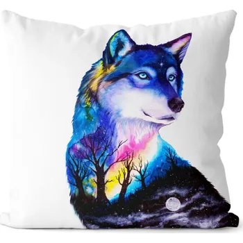 Dekorativní polštářek Polštář Vlk art (Velikost: 40 x 40 cm)