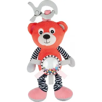 Hračka pro nejmenší Canpol babies Plyšová vibrující hračka s chrastítkem Medvídek, korálový