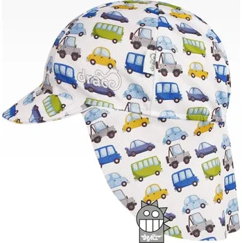 Pokrývka hlavy Kšiltovka klobouček Dráče SAFARI 08 funkční lehká letní s krytím krku s autíčky velikost čepic: 48-50cm (1-2 roky, RDX vel.3)
