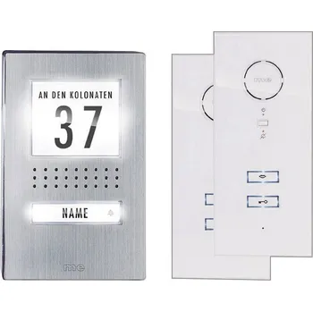 Domovní zvonek m-e modern-electronics ADV 112 WW kabelový domovní telefon kompletní sada, pro 1 rodinu, nerezová ocel, bílá, ADV 112 WW