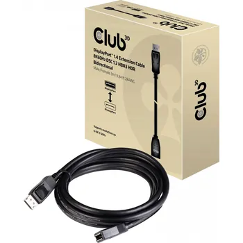 Audio kabel club3D DisplayPort prodlužovací kabel Konektor DisplayPort, DisplayPort zásuvka 3.00 m černá CAC-1023 Kabel DisplayPort