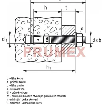 Hmoždinka fischer FBN II 12/10/91 K krátká svorníková kotva, galvanicky zinkovaná ocel