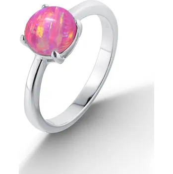 Prsten NUBIS® Stříbrný prsten s růžovým opálem - velikost 52 - NB-5083-52