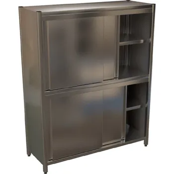 Skříň dvojitá nerez s posuvnými dvířky KSPDD - hloubka 600mm Délka x hloubka: 1000x600mm