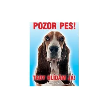 Grel nálepka pozor pes baset