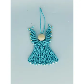 Přívěsek BRIMOON Andílek macramé modrý v. 8 cm