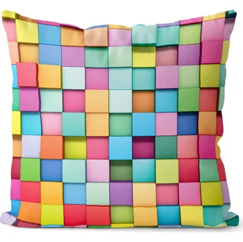 Dekorativní polštářek Foto polštář Barevné kostky 40x40 cm (Velikost: 40 x 40 cm)