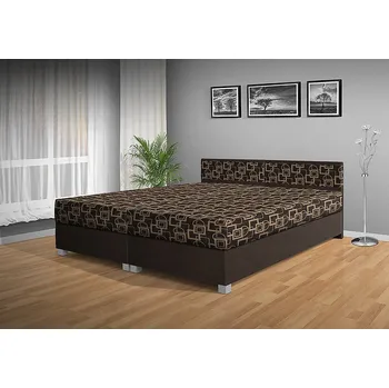 Postel Nabytekmorava Dvoulůžko DUO nosnost: standardní nosnost 100 kg, barva čalounění: Hnědá / MEGA 047 hnědá