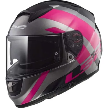 Helma na motorku LS2 FF397 TRIDENT Titanium Pink (velikost helmy: M (57-58cm))