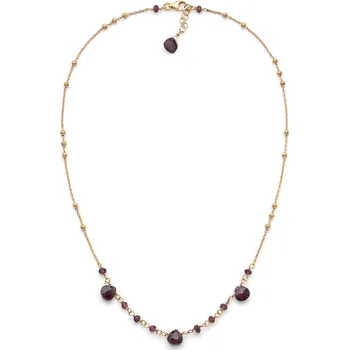 Náhrdelník ISHWARA - Handmade Italian Jewellery Náhrdelník s přírodními kameny a kuličkami, ISHWARA Povrchová úprava stříbra: rhodiování (úprava stříbra), Výběr drahého kamene: ametyst