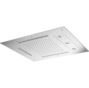 Sprchová hlavice Sanjet Zápustná sprcha 63x48 cm, vodopád, rotační trysky, chromoterapie (vč.DO), nerez lesk