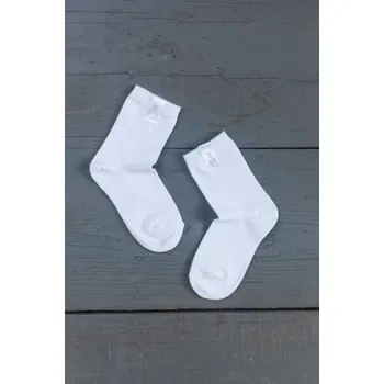 Dětské elegantní ponožky bílé s šedým logem