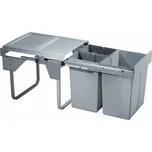 Výsuvný odpadkový 3-koš Komfort, 1x20 l + 2x10 l, K45-šedý plast