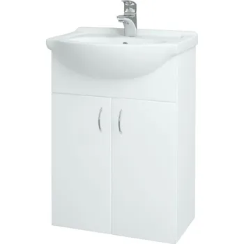 Koupelnový nábytek Dřevojas - Umyvadlová skříňka PLUTO SZD2 55 - N01 Bílá lesk / N01 Bílá lesk 52327