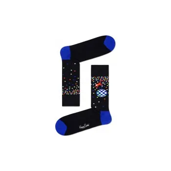 Pánská móda Černé ponožky Happy Socks s opicí a disko koulí