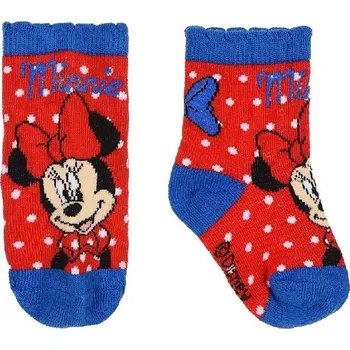 Minnie Mouse Disney - červeno-modré ponožky s puntíky Velikost: 68/74