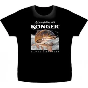 Rybářské oblečení KONGER Tričko černé konger vel. S