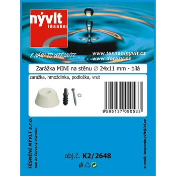 SADA - zarážka MINI na stěnu Ø 24x11 mm, BÍLÁ - K2/2648