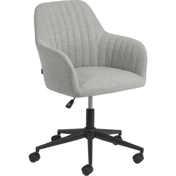 Světle šedá látková konferenční židle Kave Home Madina na kolečkách