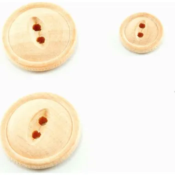 Knoflík Dřevěný kulatý knoflík s reliéfem - průměr 2,4 cm