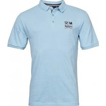 Pánské tričko Pánské tričko s límečkem - polokošile NORTH 56°4 světle modré krátký rukáv 6XL - 8XL - 6XL