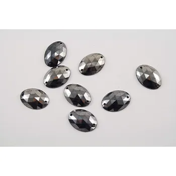 Našívací kamínek - stříbrná - rozměr 1,3 cm x 1,8 cm