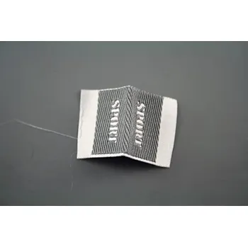 Našívací záplata Sport - bílá,šedá - rozměr 5 cm x 2,5 cm