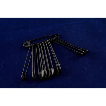 Černé spínací špendlíky - 12 ks - rozměr 0,7 cm x 4 cm