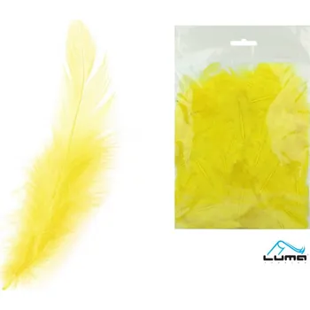 Peří dekorativní barevné 10 g - žluté
