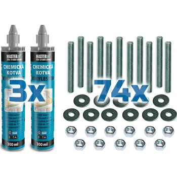 Kotva Kotevní sada beton/asfalt pro halu 9,15×20×4,5 m