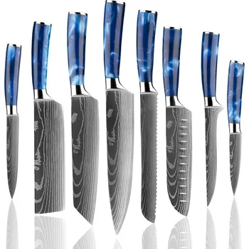 Kuchyňský nůž XITUO 8 dílná sada kuchyňských nožů 7cr17Mov