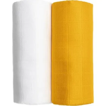 látková plena T-tomi Vysokogramážní TETRA osušky Exclusive collection 2ks Bílá-hořčicová