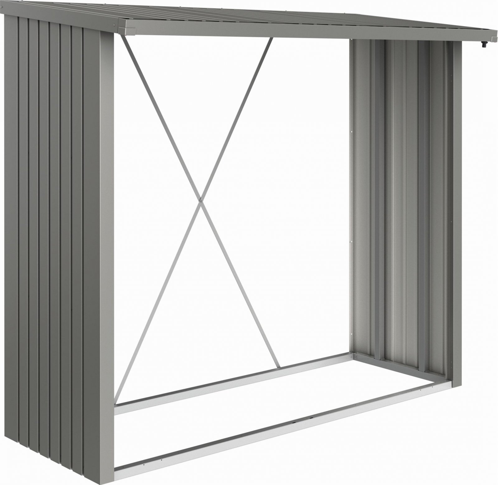 Biohort Přístavek WoodStock® 230, šedý křemen metalíza (Sklad dřeva a skříň na nářadí v jednom)