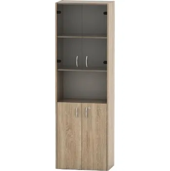 Komoda Prosklená olicová skříňka TEMPO ASISTENT NEW 004, dub sonoma, 80x40 cm