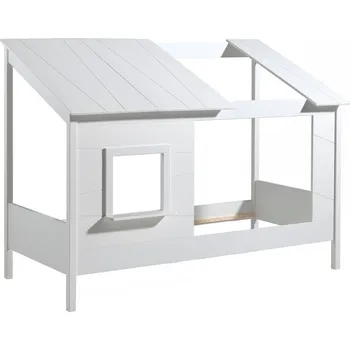Dětská postel Bílá dřevěná dětská postel Vipack Housebed 90 x 200 cm s otevřenou střechou