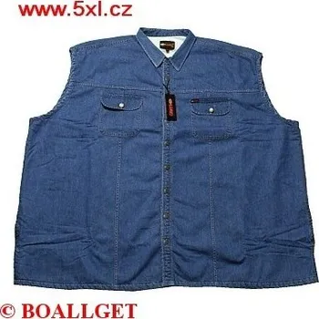 Pánská riflová vesta JEANS s kožíškem modrá 23355/202 Kamro ODE-KAM-23355-202 - 9XL