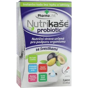 Speciální výživa PharmaLINE Nutrikaše probiotic se švestkami, 3x 60 g