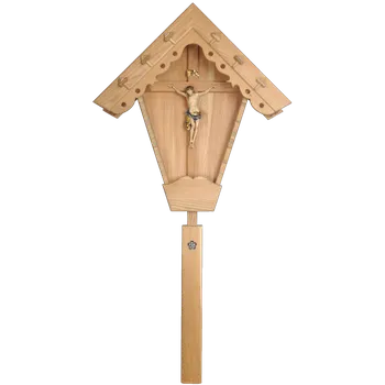 Vánoční dekorace Ornatis Ježíš Kristus - Polní kříž Provedení: Malované, Velikost stojících figur dospělých postav: 21x130 cm Dřevěný ručně malovaný ježíš Kristus na kříži
