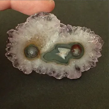 Přírodní kámen Achát + ametyst z Uruguaye 53x46mm